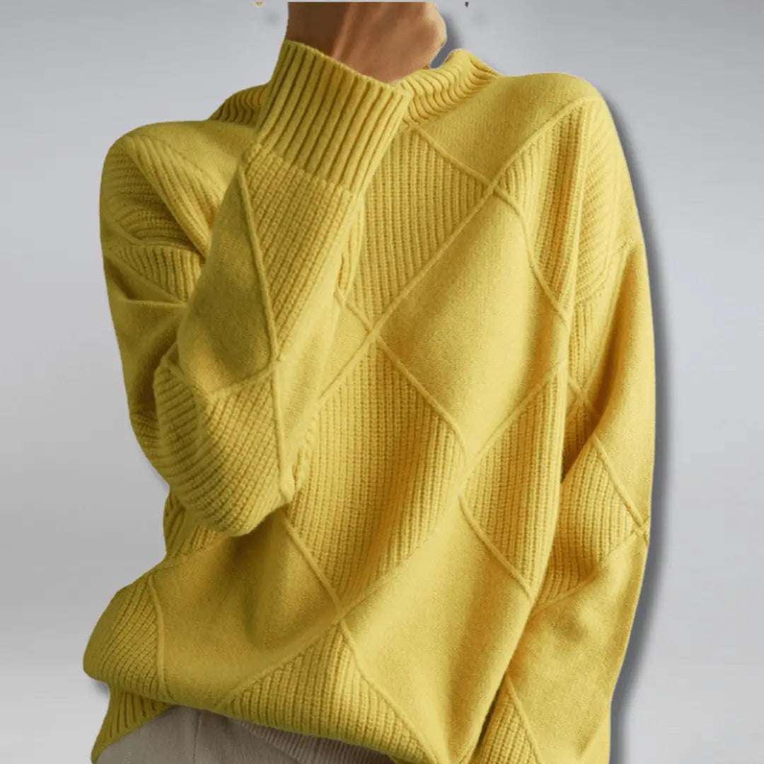Turtleneck with a striking structure for women