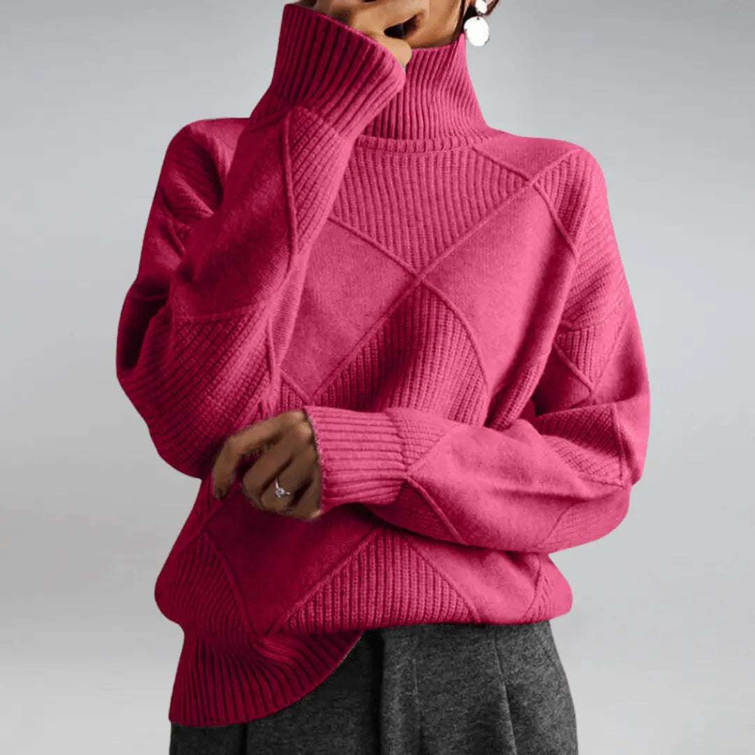 Turtleneck with a striking structure for women