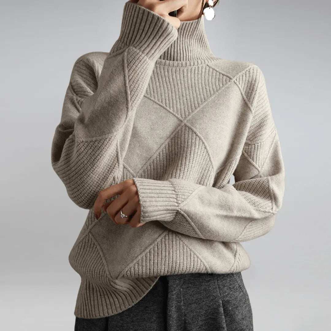Turtleneck with a striking structure for women
