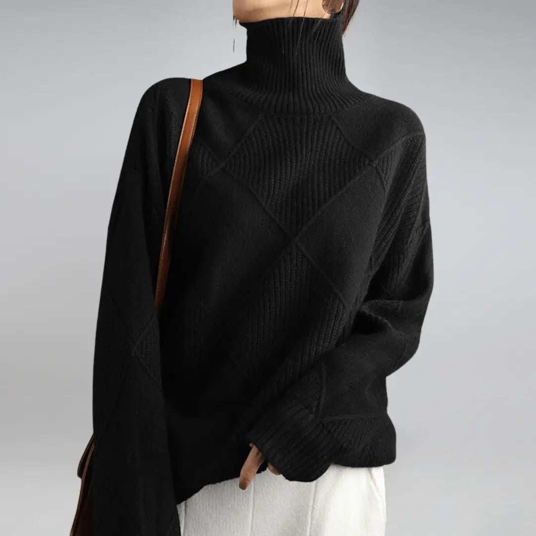 Turtleneck with a striking structure for women