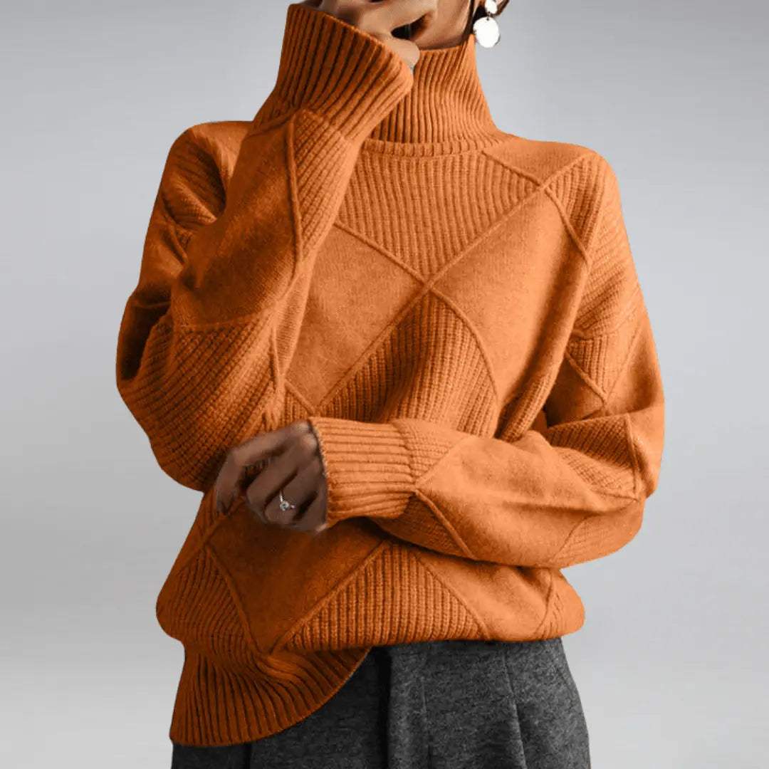 Turtleneck with a striking structure for women