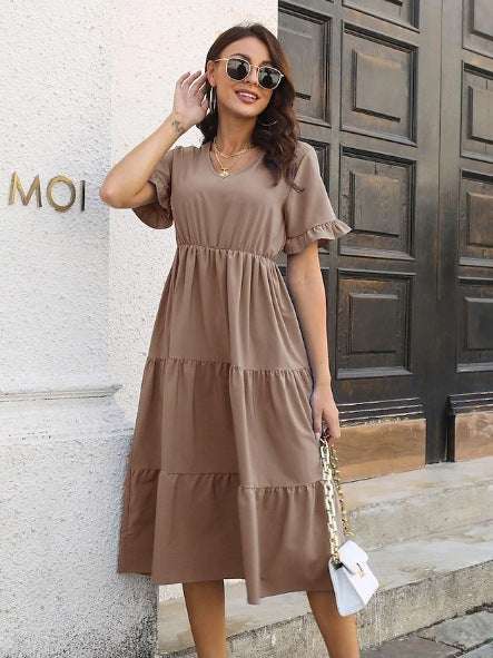 Casual Tiered Midi-Jurk