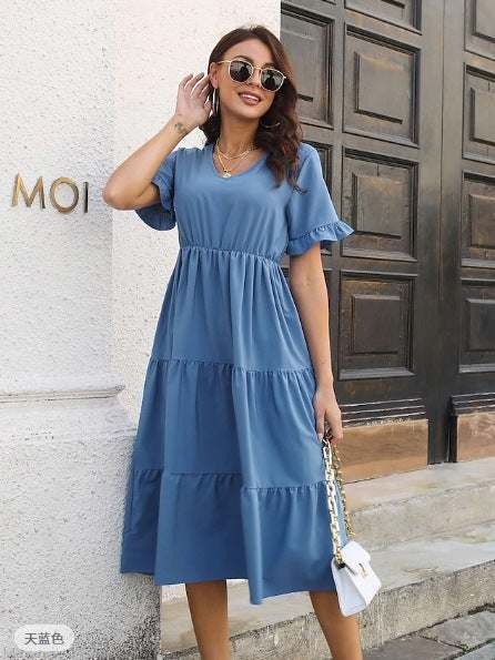 Casual Tiered Midi-Jurk