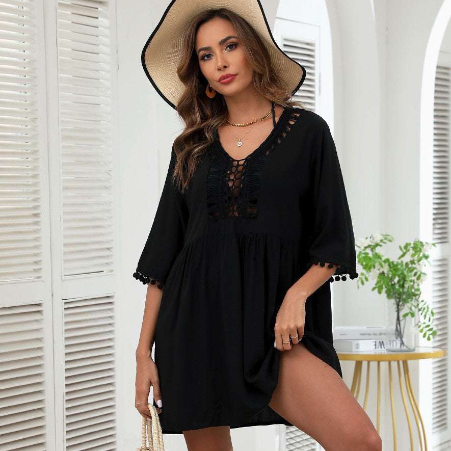 Zwarte Boho Tuniekjurk