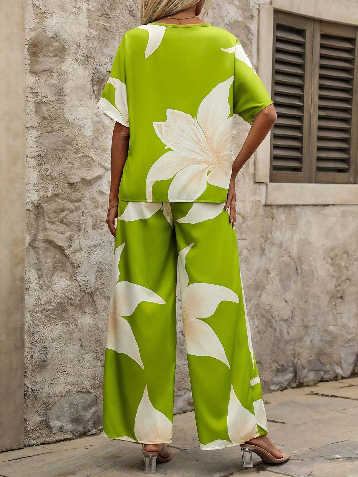 Set met Tropische Bloemenprint