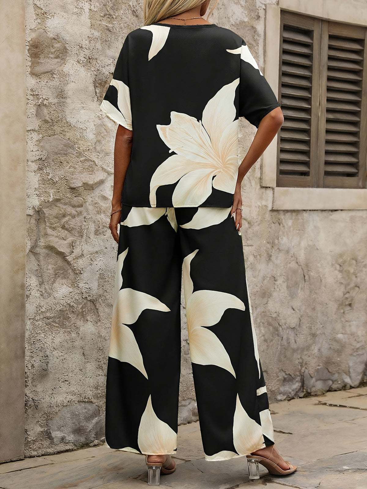 Set met Tropische Bloemenprint