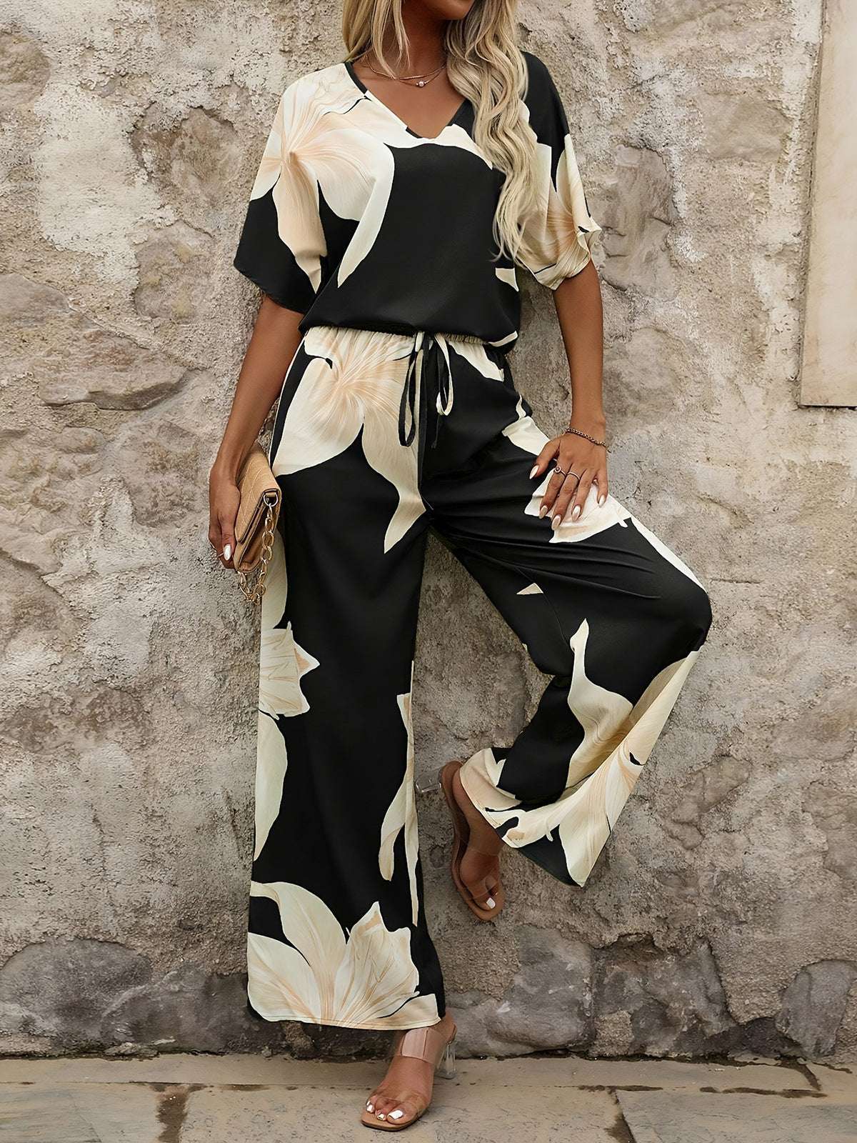 Set met Tropische Bloemenprint