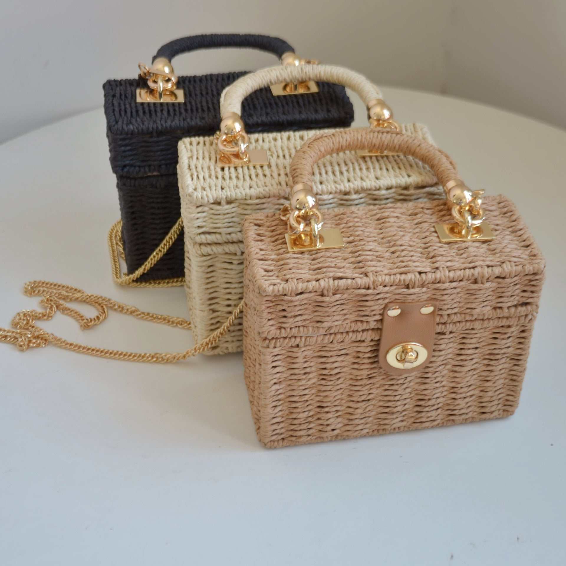 Mini Chic Rieten Box Bag